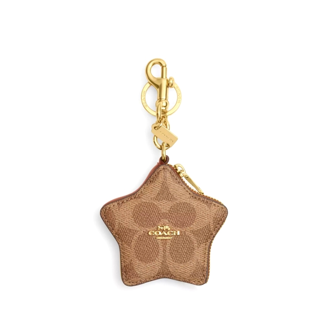 NWT Coach Star Bag Charm In Signature Canvas